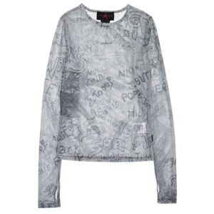 Jordan Gray Graphic mesh Long Sleeve Tee Size XL NEW